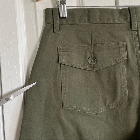 NWOT Lands’ End Chino Barrel Leg Utility Ankle Pants Women’s 8P Green Lagenlook - Picture 10 of 16